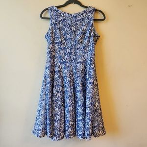 Blue Floral Lace Fit & Flare Dress size 2 Petite